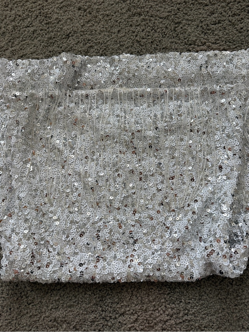 12th Tribe Silver White Sequin Dress without Belt - Picture 3 of 5